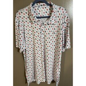 St. Louis Cardinals All Over Print Polo Shirt Mens XL Dri Fit Loose Fit Casual